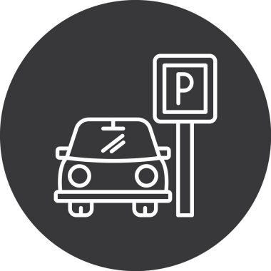 Park ediyor. Web simgesi basit illüstrasyon