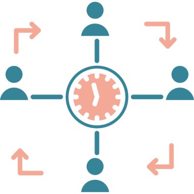 Takım çalışması için iş yönetimi dairesi simgesi