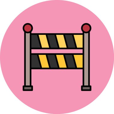 bariyer simgesi renk çizgisi vektörü