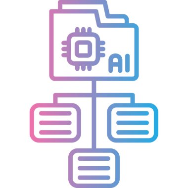 Doldurulmuş dış hat biçiminde yapay zeka robot simgesi