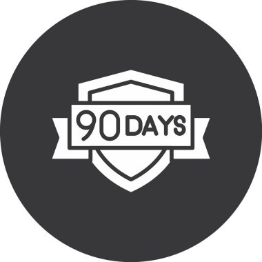 Beyaz arka planda 80 günlük siyah simge tasarımı. 80 günlük konsept