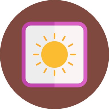 Güneş. Web simgesi basit illüstrasyon