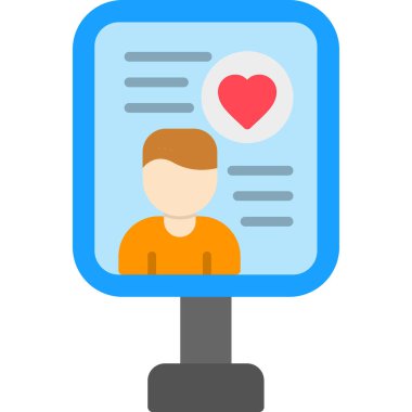 Çevrimiçi Konferans simgesi, vektör illüstrasyonu