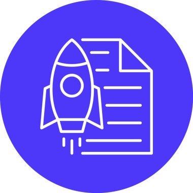 Roket. Web simgesi basit illüstrasyon