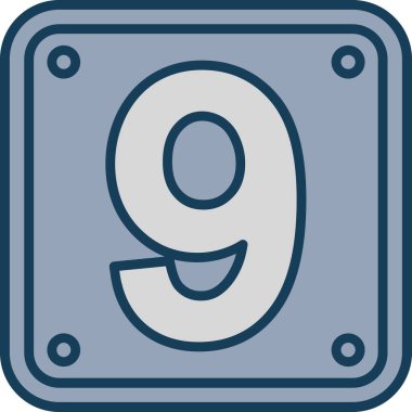 Dokuz numaralı vektör simgesi modern vektör çizimi