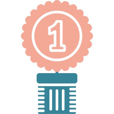 1 numaralı vektör renk simgesi