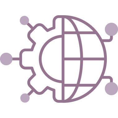 küresel teknoloji simgesi vektör illüstrasyonu