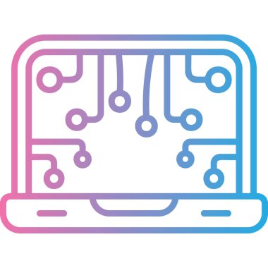 Bir dizüstü bilgisayar simgesinin vektör illüstrasyonu