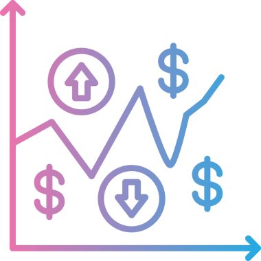 Dolar büyüme ikonu vektör illüstrasyonu