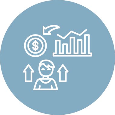 ticari büyüme vektör çizgisi simgesi, işaret, illüstrasyon