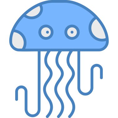 Denizanası deniz anası ikonu, ana hatlarıyla doldurulmuş.