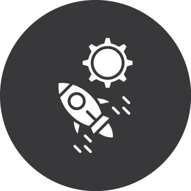 roket fırlatma simgesi vektör çizimi