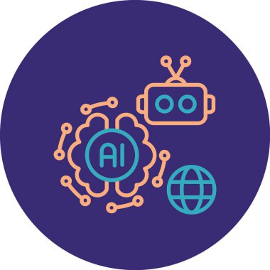 Bir robot simgesinin vektör illüstrasyonu