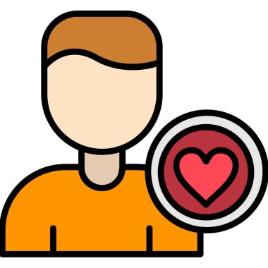 Kalp. Web simgesi basit illüstrasyon