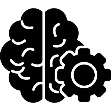 Beyin ikonu. Basit bir tarz. vektör simgesi
