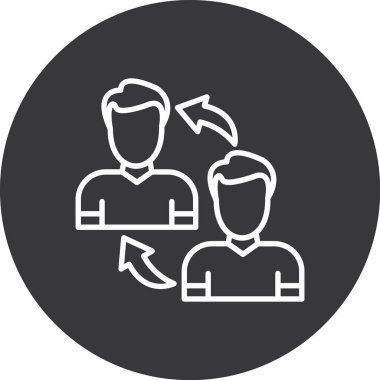 grup insanları vektör çizgisi simgesi