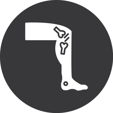 kemik simgesi, basit vektör illüstrasyonu