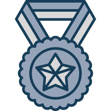 ödül madalyası simgesi, basit vektör illüstrasyonu