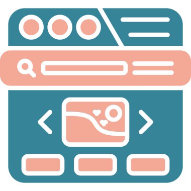 Tarayıcı. Web simgesi basit illüstrasyon