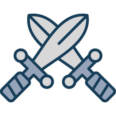 Kılıçlar. Web simgesi basit illüstrasyon