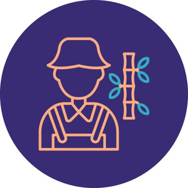 Çiftçi. Web simgesi basit illüstrasyon