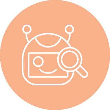 Benzersiz Robot Vektör Satırı Simgesi