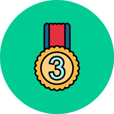 Madalya ikon vektör illüstrasyonu