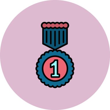 Madalya vektör illüstrasyonu modern basit tasarım