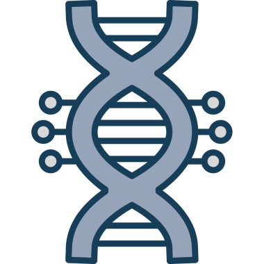 DNA simgesi. Taslak tarzı. düz vektör sembolü.
