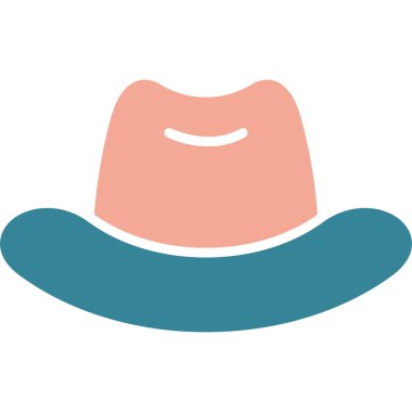 Kovboy şapkası ikonu. Web tasarımı için kovboy vektör sembolünün basit bir gösterimi