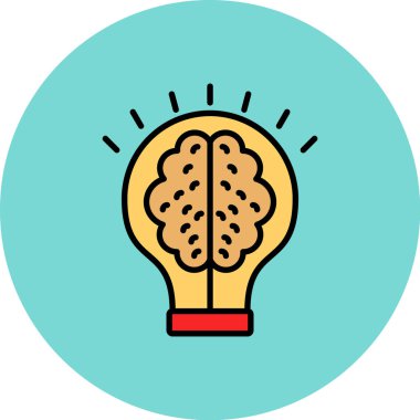 Beyin. Web simgesi basit illüstrasyon