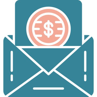 para zarfı simgesi ana hatlar biçiminde.