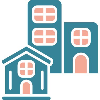 bina evi simgesi düz stil