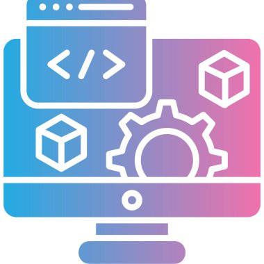 Kodlama. Web simgesi basit illüstrasyon