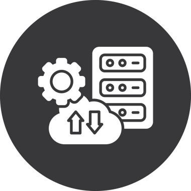 Bulut veri. Web simgesi vektör illüstrasyonu