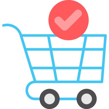 Araba ikonu. Web için alışveriş arabası vektör simgelerinin düz çizimi