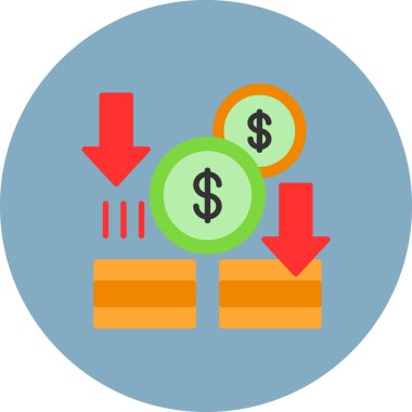 Dolar vektörü düz renk simgesi