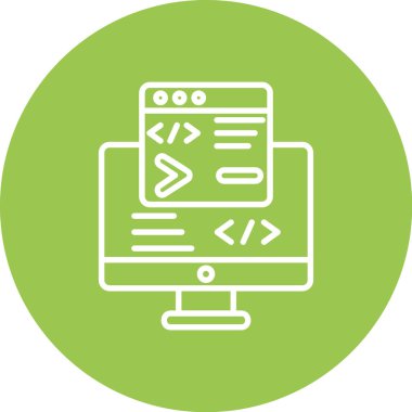 Kodlama. Web simgesi basit illüstrasyon