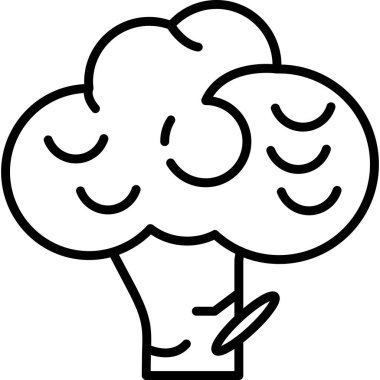 Beyin ağacı ekoloji simgesi ana hat biçiminde