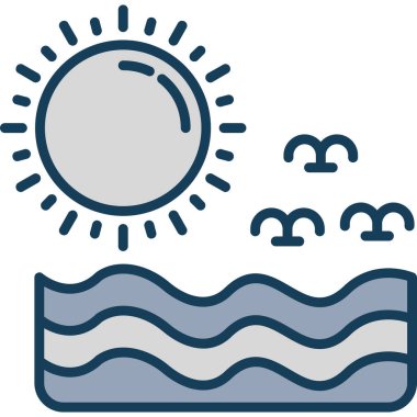 Deniz dalgaları simgesinin vektör illüstrasyonu