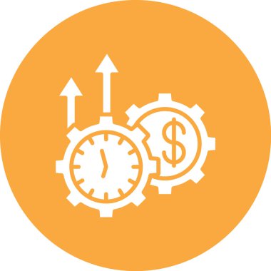 Saat ve zaman için İş Yönetimi Düz simgesi