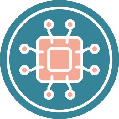 İşlemci. Web simgesi basit illüstrasyon
