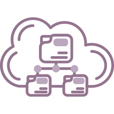 Bulut Hesaplama. Web simgesi basit illüstrasyon