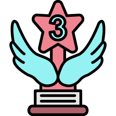 Yıldız ödülü. Web simgesi vektör illüstrasyonu