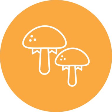 Basit ve minimalist ana hatlı mantar vektörü