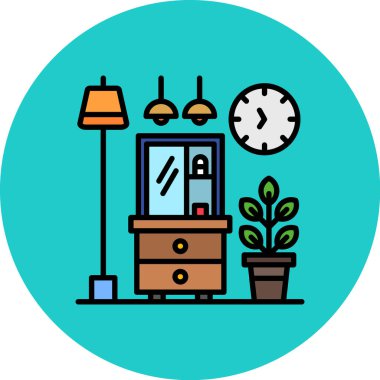 Mobilya simgesinin vektör illüstrasyonu