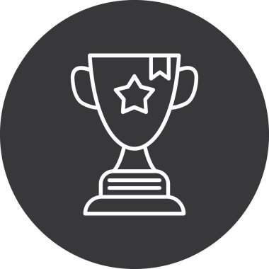 Ödül kupası simgesi rozet stili