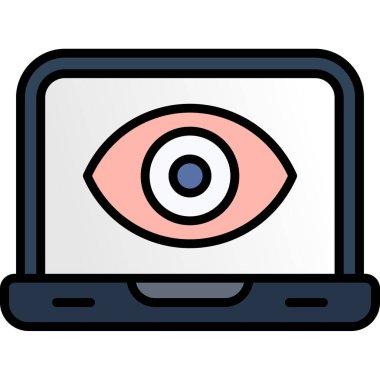 göz dizüstü bilgisayarı simgesi - taslak biçimi