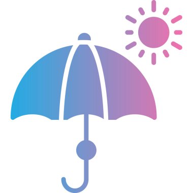 şemsiye simgesi vektör illüstrasyonu