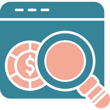 Nakit para vektör simgesi. biçim iki renkli düz simge sembolü, yumuşak mavi renkler, yuvarlak açılar, beyaz arkaplan.